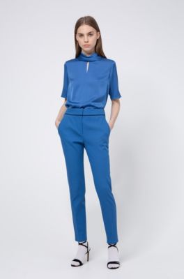 slim leg capri trousers