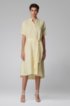 Shirt dress in a striped cotton-linen blend, Yellow