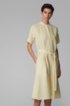 Shirt dress in a striped cotton-linen blend, Yellow