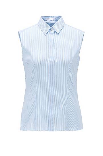 HUGO BOSS Sleeveless regular-fit blouse in a cotton blend