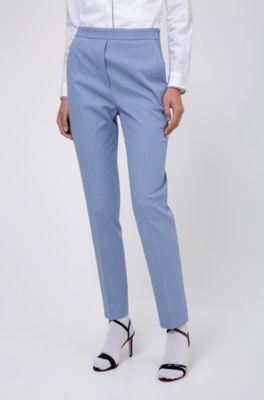 cotton slim leg trousers