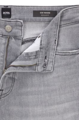 Regular-fit jeans in grey super-stretch 