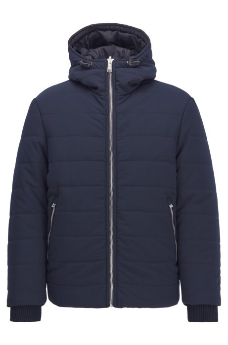 Reversible jacket in water-repellent mixed fabrics, Dark Blue