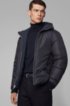 Reversible jacket in water-repellent mixed fabrics, Dark Blue