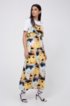 Tie-dye midi dress with volant detail, Yellow