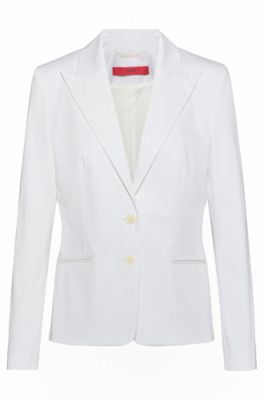Regular-fit jacket in stretch cotton, White