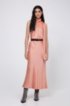 Tie-neck evening dress in lustrous fabric, Light Orange