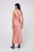 Tie-neck evening dress in lustrous fabric, Light Orange
