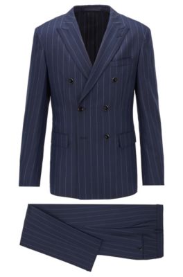 BOSS - Double-breasted slim-fit suit in 