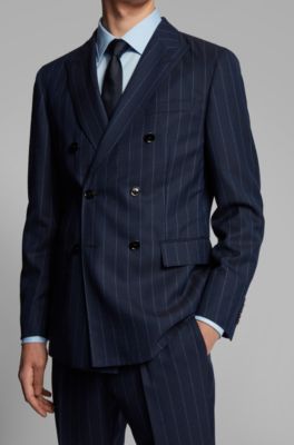 BOSS - Double-breasted slim-fit suit in 