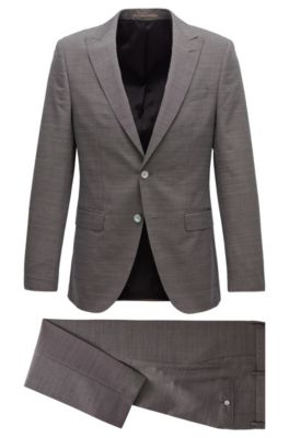 Slim-fit suit in virgin wool and silk