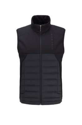 Water-repellent gilet with colour-block 