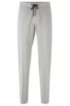Slim-fit trousers in stretch fabric with elasticated waistband, Grey