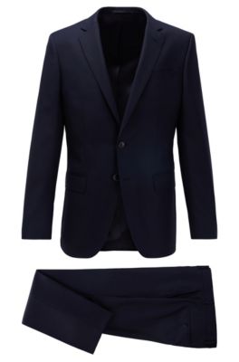 Costume Slim Fit En Sergé De Laine Vierge à Motif