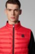 Packable down gilet in water-repellent fabric, Red
