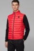 Packable down gilet in water-repellent fabric, Red