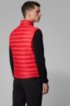 Packable down gilet in water-repellent fabric, Red