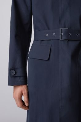 hugo boss navy trench coat