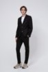 Extra-slim-fit stretch-cotton jacket with lapel pin, Black
