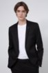 Extra-slim-fit stretch-cotton jacket with lapel pin, Black