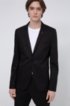 Extra-slim-fit stretch-cotton jacket with lapel pin, Black