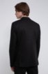 Extra-slim-fit stretch-cotton jacket with lapel pin, Black
