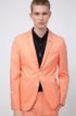 Extra-slim-fit stretch-cotton jacket with lapel pin, Light Orange