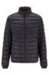 Packable down jacket in lightweight water-repellent fabric, Black