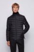 Packable down jacket in lightweight water-repellent fabric, Black