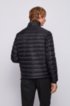 Packable down jacket in lightweight water-repellent fabric, Black