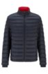 Packable down jacket in lightweight water-repellent fabric, Dark Blue