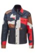Regular-fit camouflage jacket with double collar, Red
