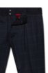 Tapered-fit trousers in check-print stretch jersey, Dark Blue