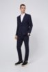 Extra-slim-fit three-piece suit in patterned wool, Dark Blue