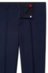 Slim-fit trousers in micro-patterned virgin wool, Dark Blue