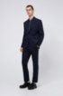 Regular-fit suit in stretch-cotton satin, Dark Blue