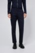 Regular-fit suit in stretch-cotton satin, Dark Blue