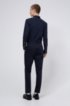 Regular-fit suit in stretch-cotton satin, Dark Blue