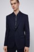 Regular-fit suit in stretch-cotton satin, Dark Blue