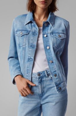 BOSS - Regular-fit trucker jacket in 