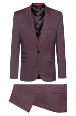 hugo boss maroon suit