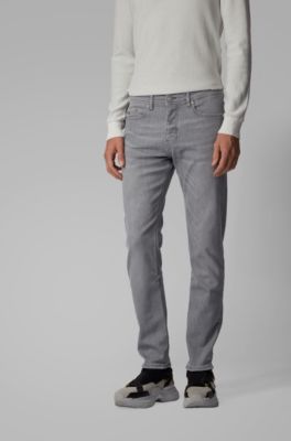 tapered grey jeans