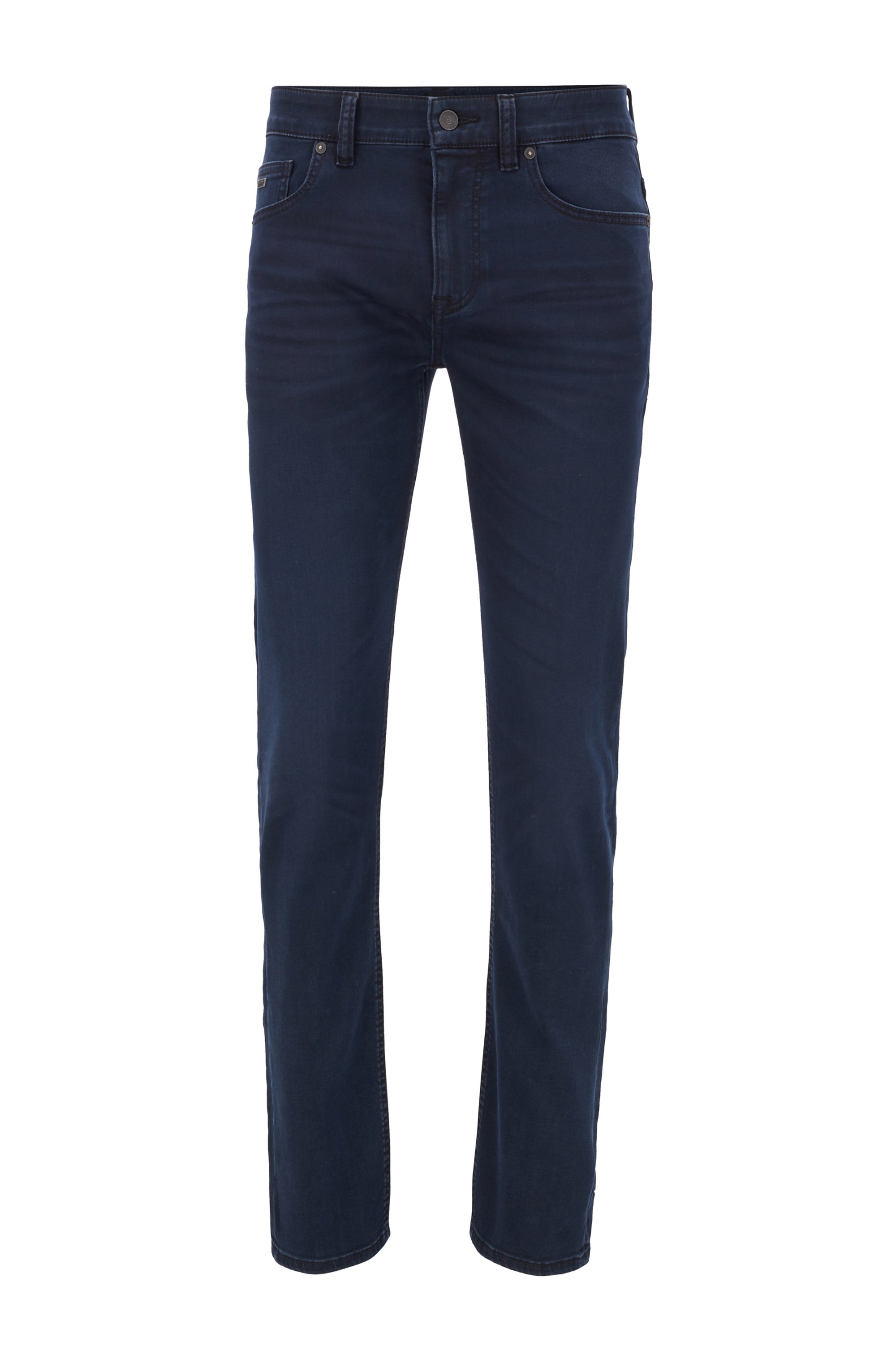 Lightweight slim-fit jeans in dark-blue stretch denim, Dark Blue