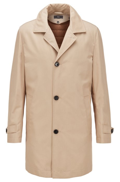 Regular-fit coat with removable padded lining, Light Beige