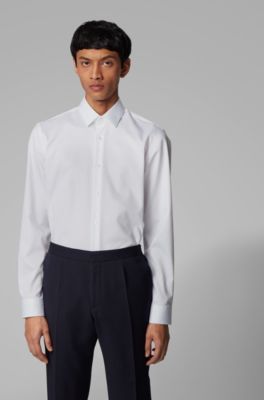 hugo boss white slim fit shirt