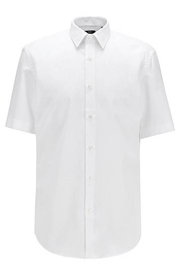 Hugo Boss Regular-fit Shirt In Easy-iron Cotton In White