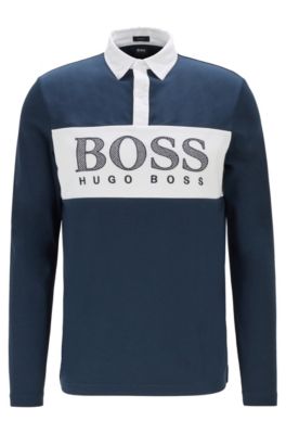 BOSS - Long-sleeved polo shirt with 