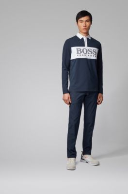 hugo boss black long sleeve polo shirt