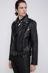 Slim-fit biker jacket in heavyweight nappa leather, Black
