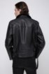 Slim-fit biker jacket in heavyweight nappa leather, Black